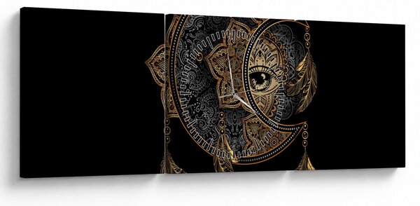 Obraz - Magiczne oko (z zegarem) (90x30 cm)