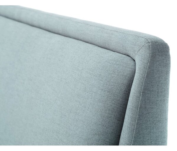Niebiesko-szare tapicerowane łóżko dwuosobowe ze schowkiem i stelażem 160x200 cm Frieda – Meise Möbel