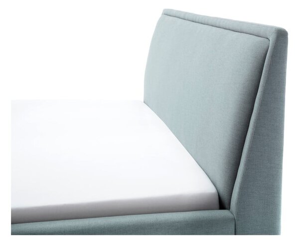Niebiesko-szare tapicerowane łóżko dwuosobowe ze schowkiem i stelażem 160x200 cm Frieda – Meise Möbel
