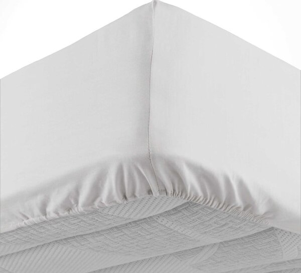 Białe bawełniane prześcieradło z gumką 160x200 cm Lina – douceur d'intérieur