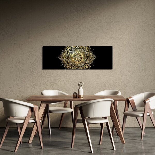 Obraz - Mandala bogactwa (z zegarem) (90x30 cm)