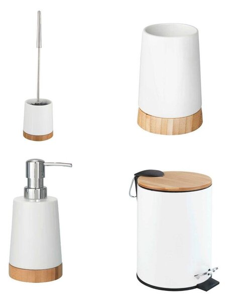 Biały zestaw ceramicznych akcesoriów łazienkowych Bamboo – Wenko