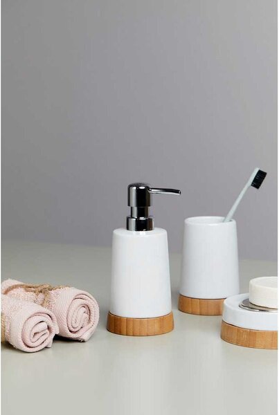 Biały zestaw ceramicznych akcesoriów łazienkowych Bamboo – Wenko