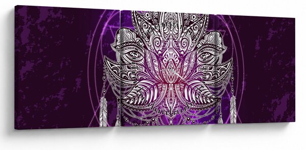 Obraz - Lotos (z zegarem) (90x30 cm)