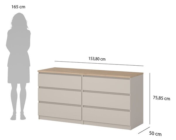 Kremowa komoda 154x76x50 cm Naia – Tvilum