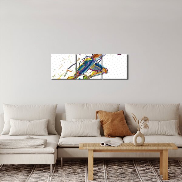 Obraz - Biegacz (z zegarem) (90x30 cm)