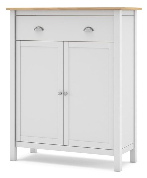 Biało-naturalna wysoka komoda z drewna sosnowego 90x110 cm Misti – Marckeric