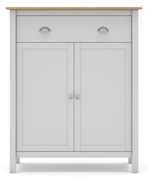 Biało-naturalna wysoka komoda z drewna sosnowego 90x110 cm Misti – Marckeric