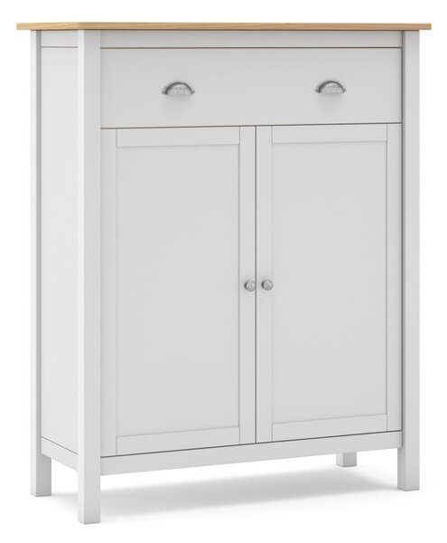 Biało-naturalna wysoka komoda z drewna sosnowego 90x110 cm Misti – Marckeric
