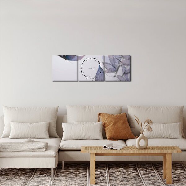 Obraz - Rysowanie motyli (z zegarem) (90x30 cm)
