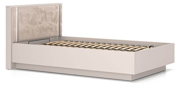 MebleMWM Łóżko z pojemnikiem SOPHIE 30 | 120x200 | Oświetlenie LED | Welur | Kaszmir