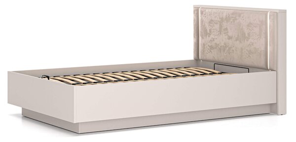 MebleMWM Łóżko z pojemnikiem SOPHIE 30 | 120x200 | Oświetlenie LED | Welur | Kaszmir