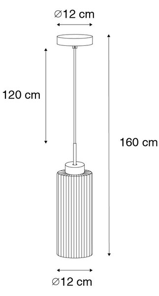 Lampa wisząca w stylu art deco złota ze szkłem - Laura
