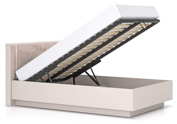 MebleMWM Łóżko z pojemnikiem SOPHIE 30 | 120x200 | Oświetlenie LED | Welur | Kaszmir