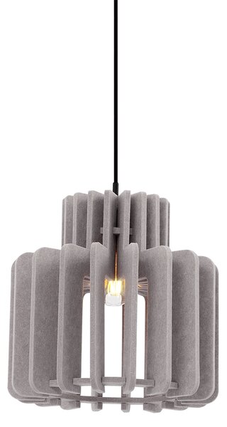 Retro Lampa Wisząca Czarna z Abażurem Taupe - Felt