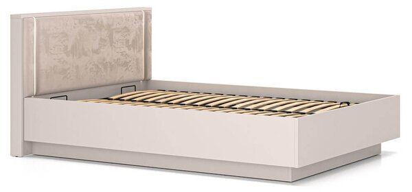 MebleMWM Łóżko z pojemnikiem SOPHIE 31 | 140x200 | Oświetlenie LED | Welur | Kaszmir