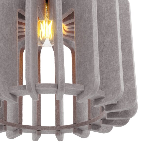 Retro Lampa Wisząca Czarna z Abażurem Taupe - Felt
