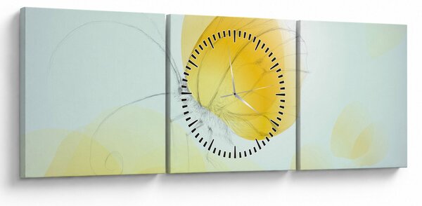 Obraz - Żółty motyl (z zegarem) (90x30 cm)
