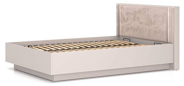 MebleMWM Łóżko z pojemnikiem SOPHIE 31 | 140x200 | Oświetlenie LED | Welur | Kaszmir