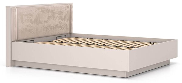 MebleMWM Łóżko z pojemnikiem SOPHIE 32 | 160x200 | Oświetlenie LED | Welur | Kaszmir