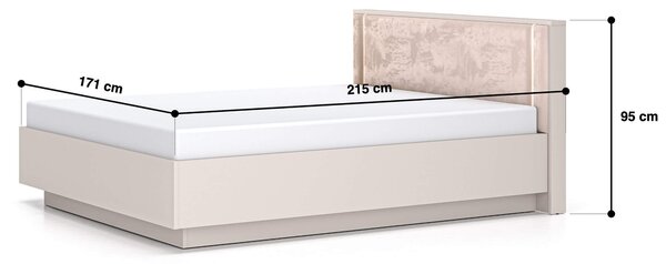 MebleMWM Łóżko z pojemnikiem SOPHIE 32 | 160x200 | Oświetlenie LED | Welur | Kaszmir