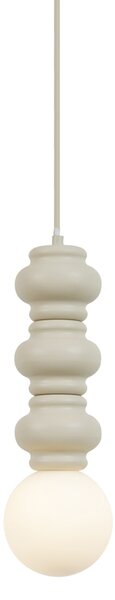 Retrowlana lampa wisząca beżowa z matowym szkłem - Fedde