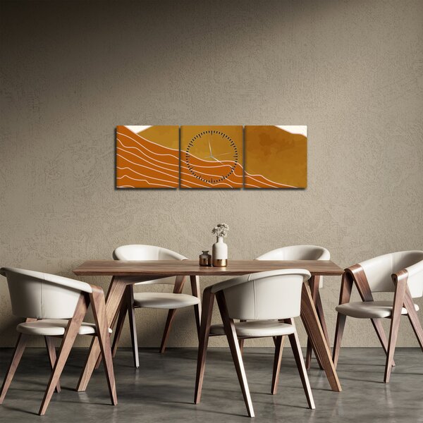 Obraz - Zachód słońca (z zegarem) (90x30 cm)
