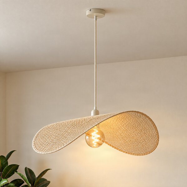 Nowoczesna Lampa Wisząca Beżowa 65cm - Hat