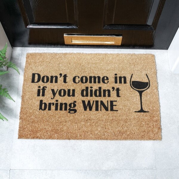 Wycieraczka z włókna kokosowego 40x60 cm Without Wine – Artsy Doormats