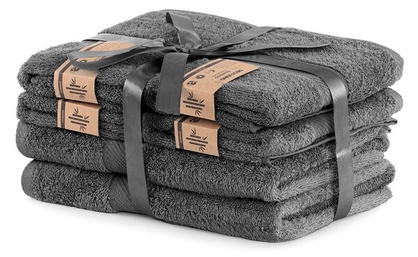 Komplet 6 ręczników DecoKing Bamby Charcoal