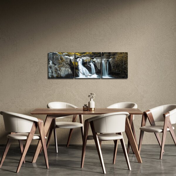 Obraz - Wodospady, Lushan, Chiny (z zegarem) (90x30 cm)