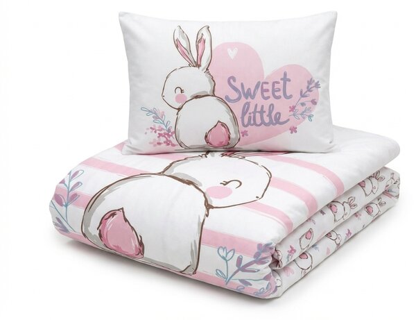 Bawełniana pościel do łóżeczka BUNNY SWEET biała Rozmiar pościeli: 40 x 60 cm | 100 x 135 cm
