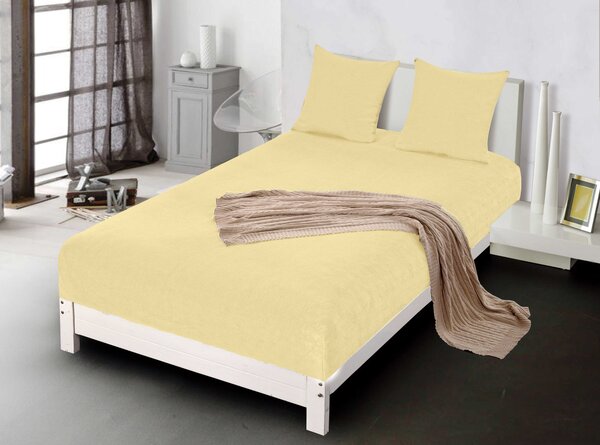 Prześcieradło z mikropluszu SOFT 180x200 cm żółte