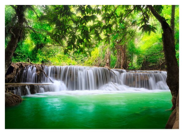Obraz na szkle wodospadu w Kanchanaburi, Tajlandia (70x50 cm)
