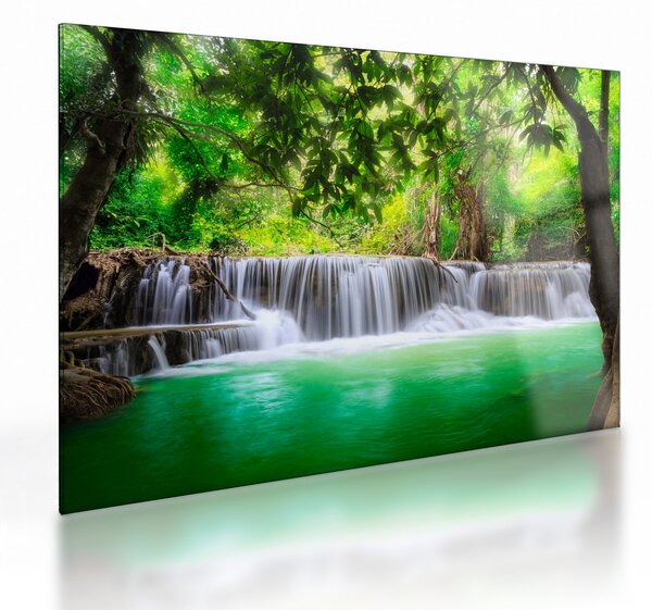 Obraz na szkle wodospadu w Kanchanaburi, Tajlandia (70x50 cm)