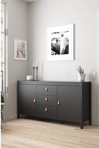 Czarna niska komoda 152x80 cm Madrid – Tvilum