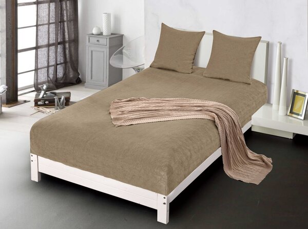 Prześcieradło z mikropluszu SOFT 90x200 cm brązowe