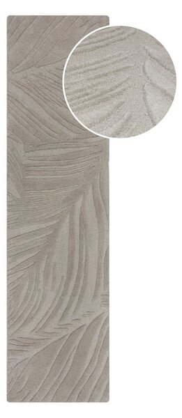 Jasnoszary wełniany chodnik 60x230 cm Lino Leaf – Flair Rugs