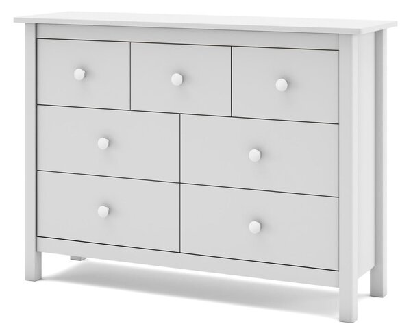 Biała niska komoda dziecięca z drewna sosnowego 110x80 cm Max – Marckeric