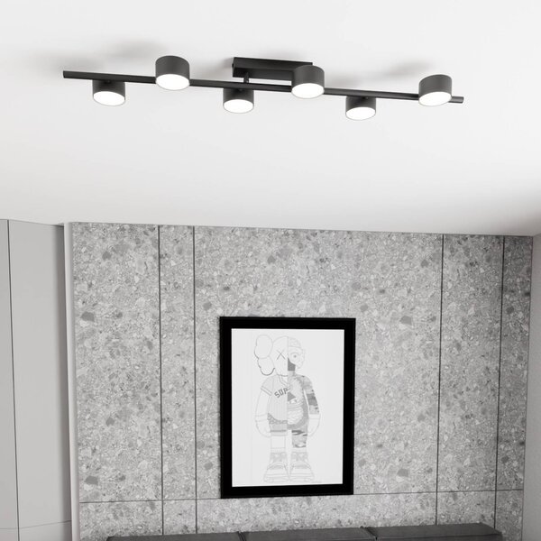 Reflektor sufitowy Bet, długość 100 cm, czarny, metal, 6-punktowa. Bet EMIBIG LIGHTING, możliwość ściemniania, czarny, salon / jadalnia, metal, nowoczesny