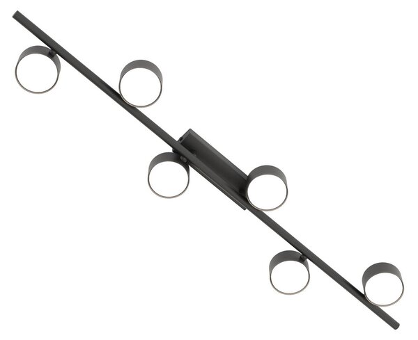 Reflektor sufitowy Bet, długość 100 cm, czarny, metal, 6-punktowa. Bet EMIBIG LIGHTING, możliwość ściemniania, czarny, salon / jadalnia, metal, nowoczesny