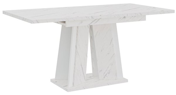 MebleMWM Stół rozkładany DOHA 2 | 120-160x80 | Biały marmur