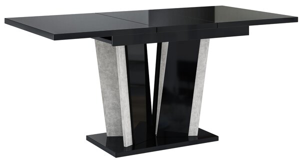 MebleMWM Stół rozkładany DOHA 2 | 120-160x80 | Czarny połysk, beton