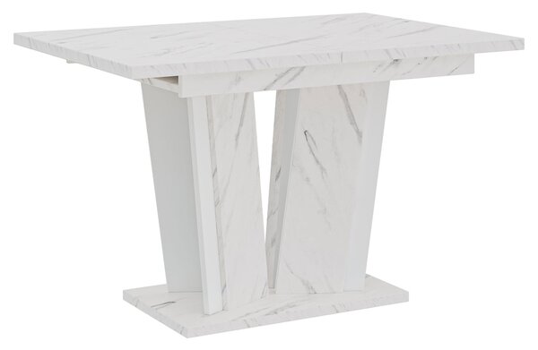 MebleMWM Stół rozkładany DOHA 2 | 120-160x80 | Biały marmur
