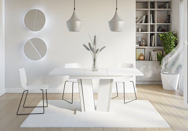 MebleMWM Stół rozkładany DOHA 2 | 120-160x80 | Biały, beton