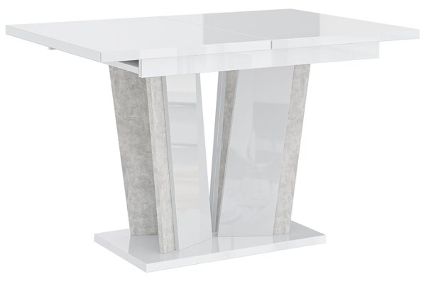 MebleMWM Stół rozkładany DOHA 2 | 120-160x80 | Biały połysk, beton
