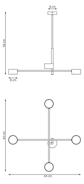 Lampa wisząca Natsu EMIBIG LIGHTING, możliwość ściemniania, czarny, salon / jadalnia, metal, nowoczesny