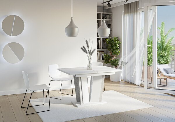 MebleMWM Stół rozkładany DOHA 2 | 120-160x80 | Biały, beton