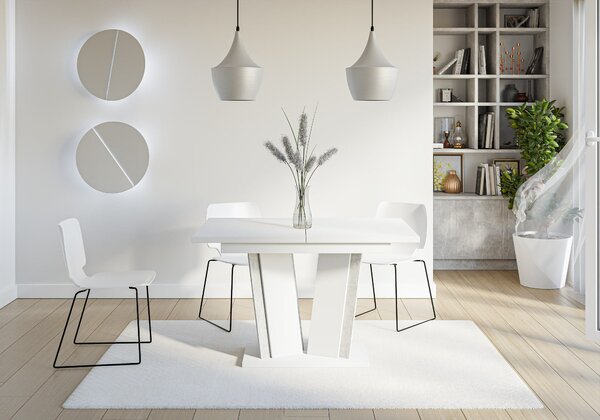 MebleMWM Stół rozkładany DOHA 2 | 120-160x80 | Biały, beton
