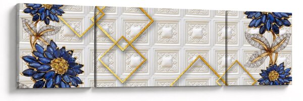 Obraz - Diamentowe kwiaty (170x50 cm)